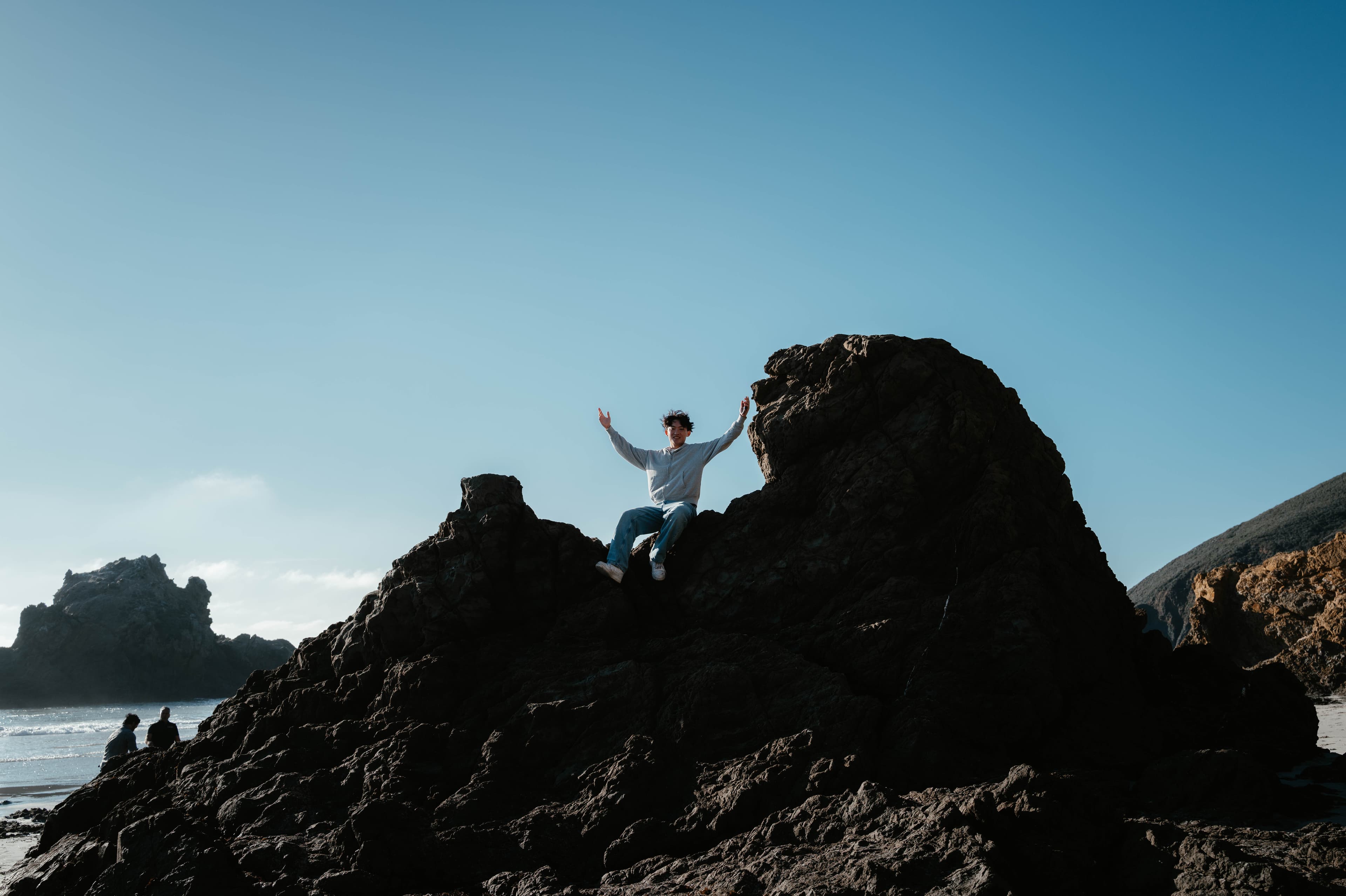 Youngwoo on the rocks